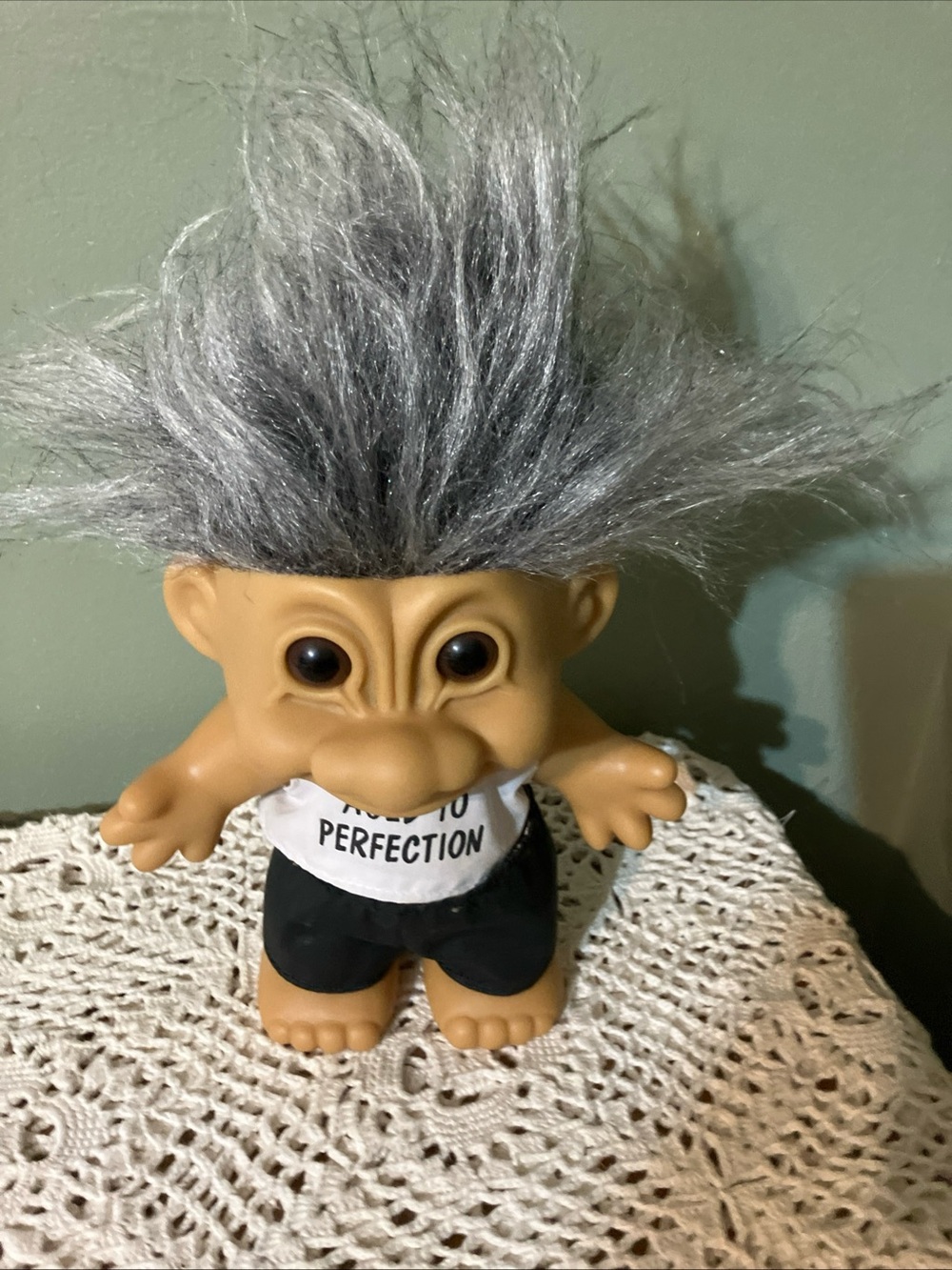 Russ Brand Troll Doll Aged to Perfection Gray Hair Old Man 10"